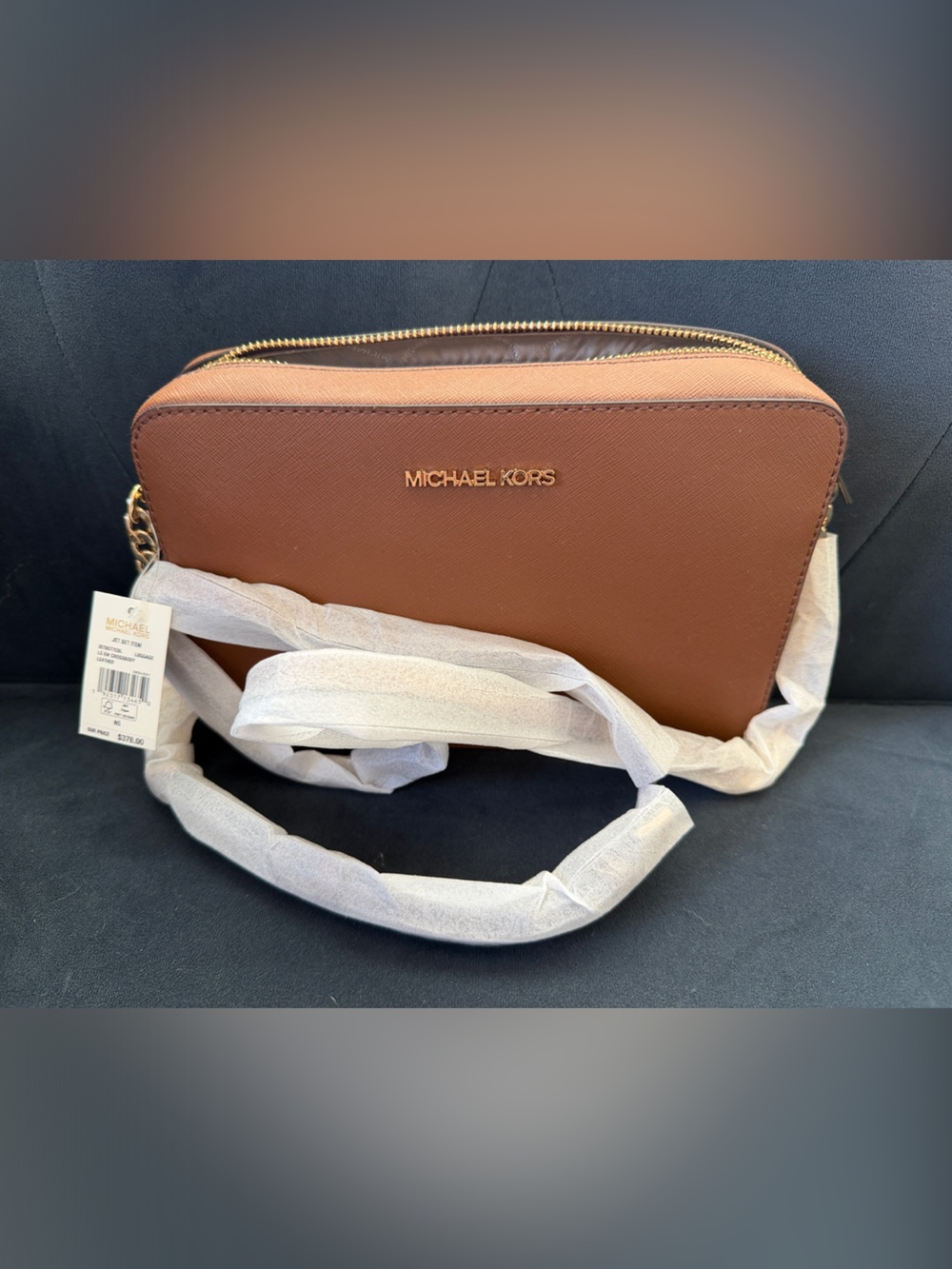 Michael Kors Cognac Saffiano Leather Crossbody
